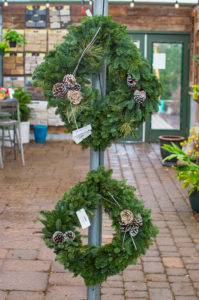 Live Evergreen Square Wreath with Pine Cones & Other Decor